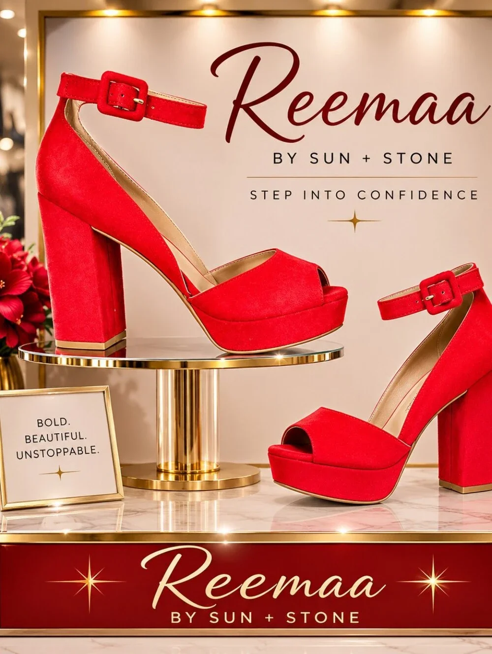 Sun + Stone “Reemaaf” Red Platform Heels – Size 8.5 – New in Box